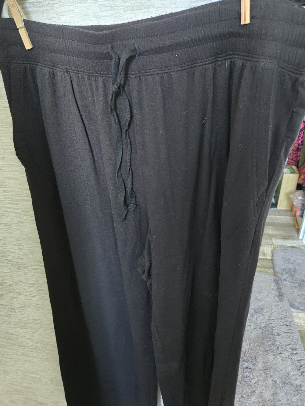 Womens's Black Drawstring Lounge Pants